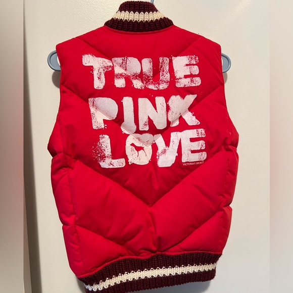 PINK Victoria's Secret Jackets & Blazers - Vintage VS Pink red puffer vest size XS